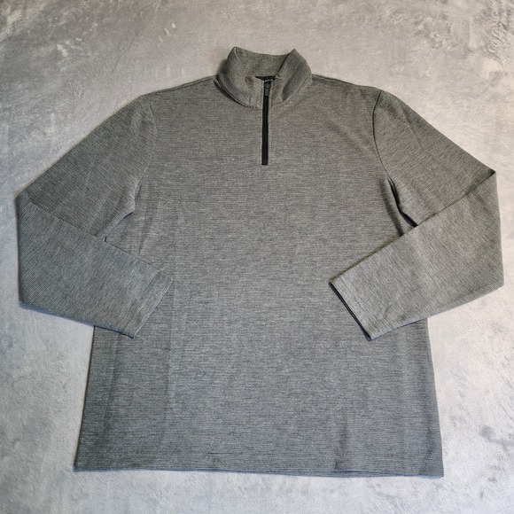 Bugatchi Other - Bugatchi Men's Quarter Zip Pullover Sweater Gray Textured Size LargeL Pocket